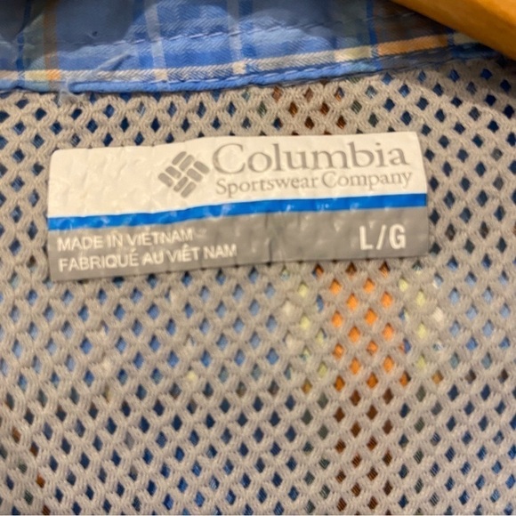 Columbia PFG Button Up Fishing Shirt Mens Large Plaid Vented Roll Tab Sleeves - Picture 5 of 12